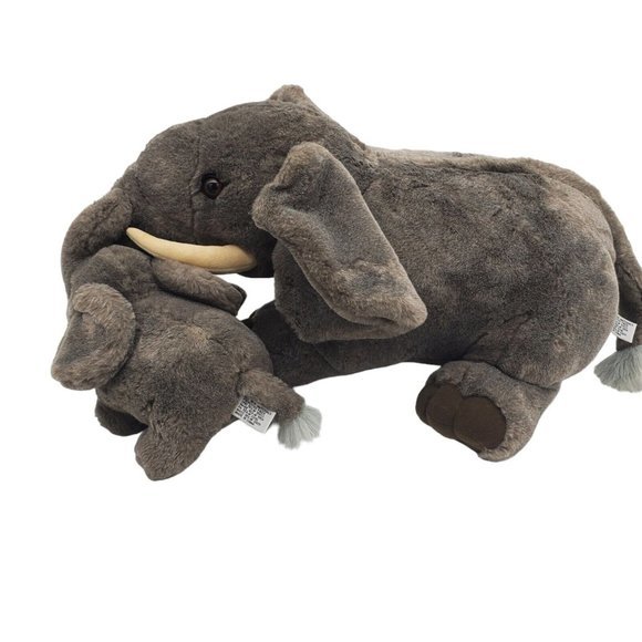 VTG Mother & Baby Gray Elephant Plush Stuffed Animal LARGE Great Condition 20" - Picture 5 of 7
